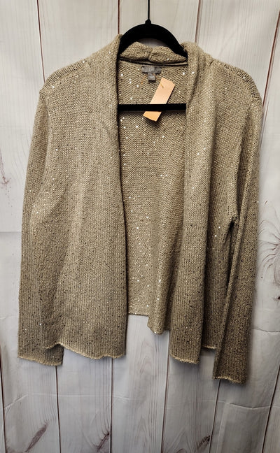 J Jill Women's Size L Beige Sequined Cardigan