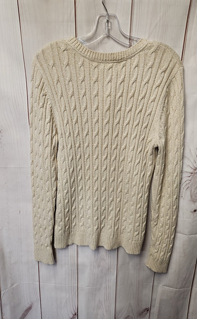 Charter Club Women's Size L Beige Metallic Sweater