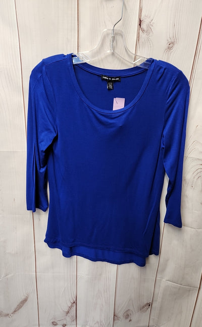 Cable & Gauge Women's Size S Blue 3/4 Sleeve Top