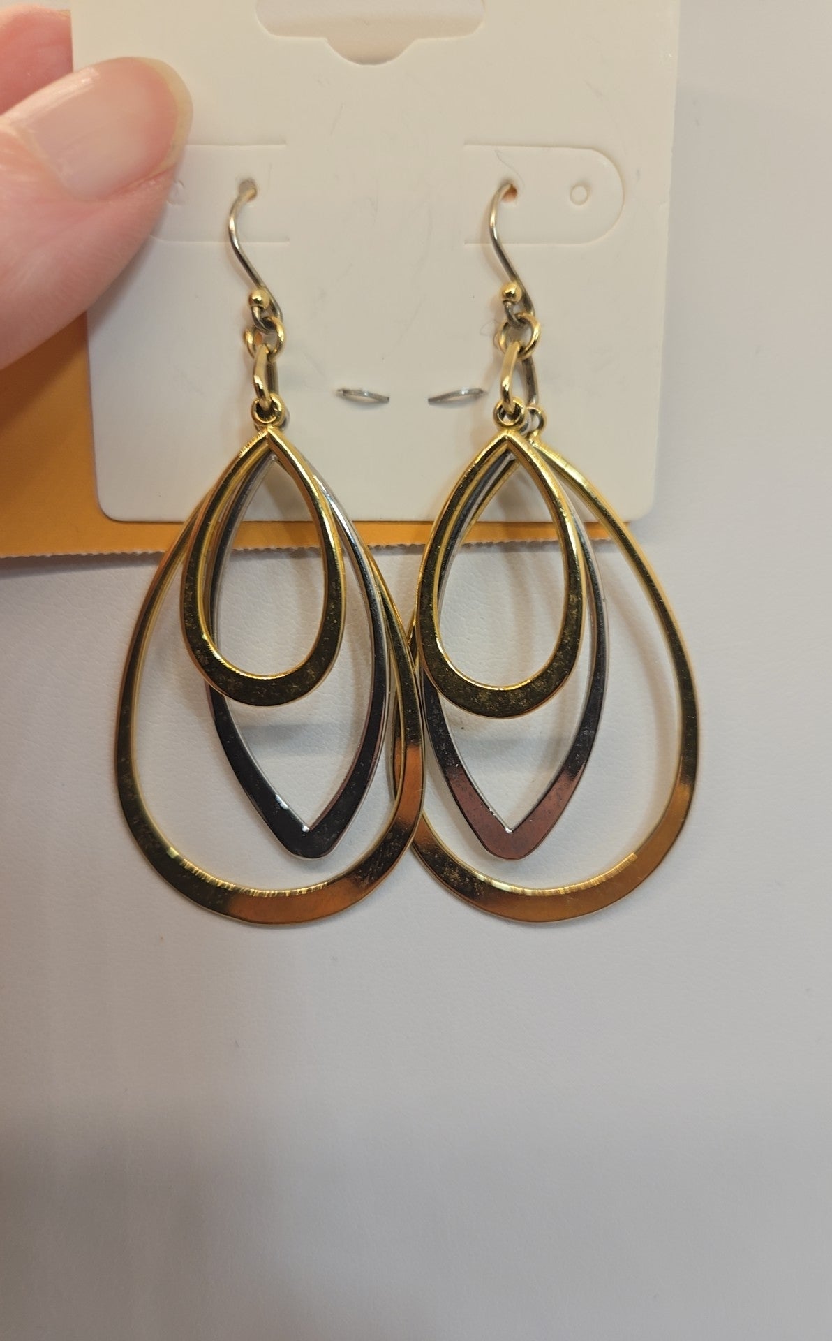 Gold & Silver Drop Earrings