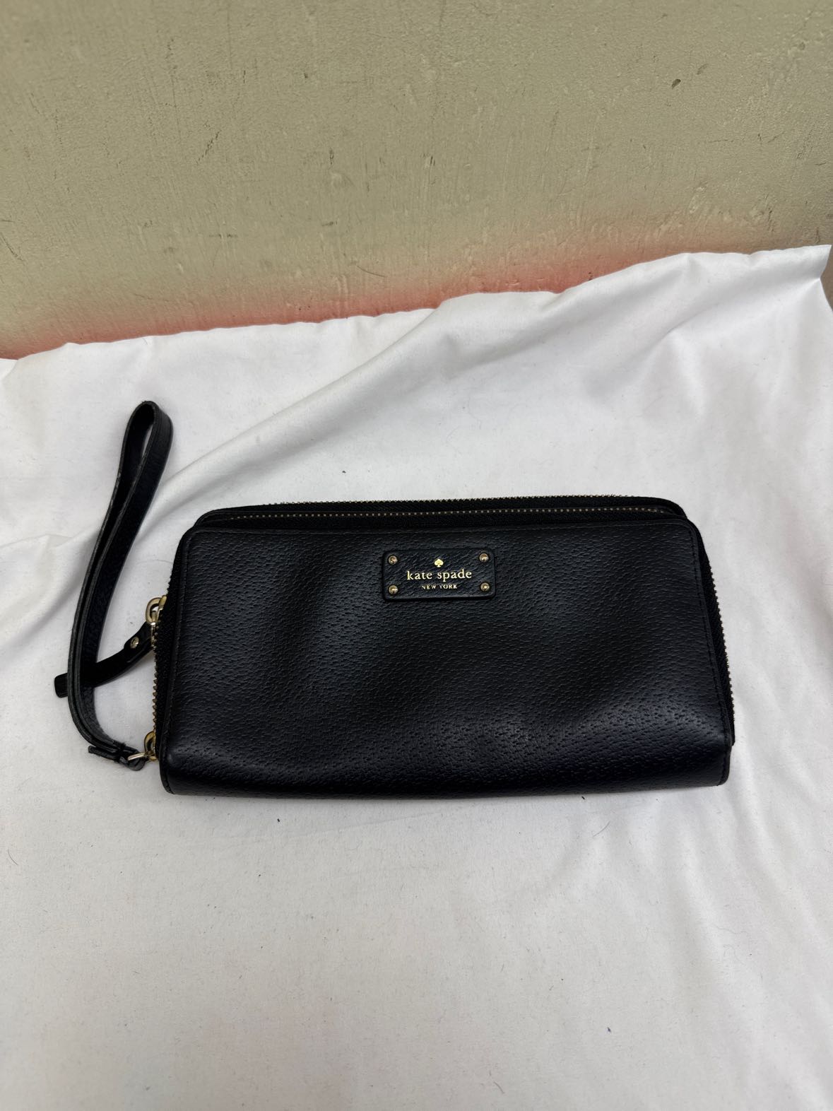 Kate Spade Black Leather Wristlet
