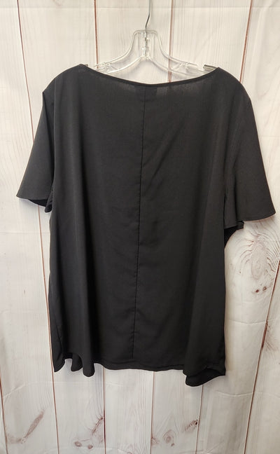 NWT Lane Bryant Women's Size 22 Black Short Sleeve Top