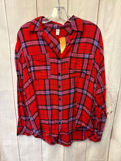 BP Women's Size S Red Long Sleeve Top