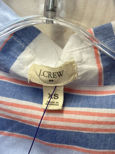 J Crew Women's Size XS White & Blue Long Sleeve Top