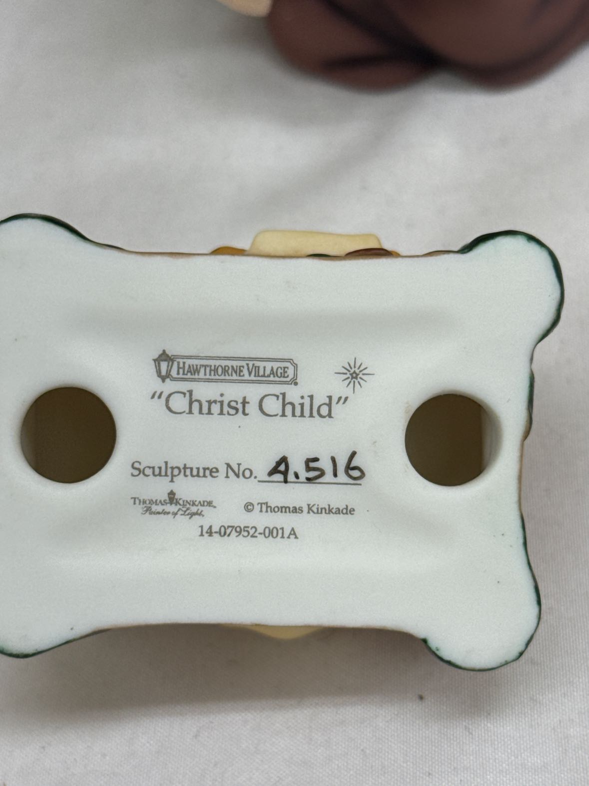 3PCS Hawthorne Village Thomas Kinkade Nativity Holy Family Figurines