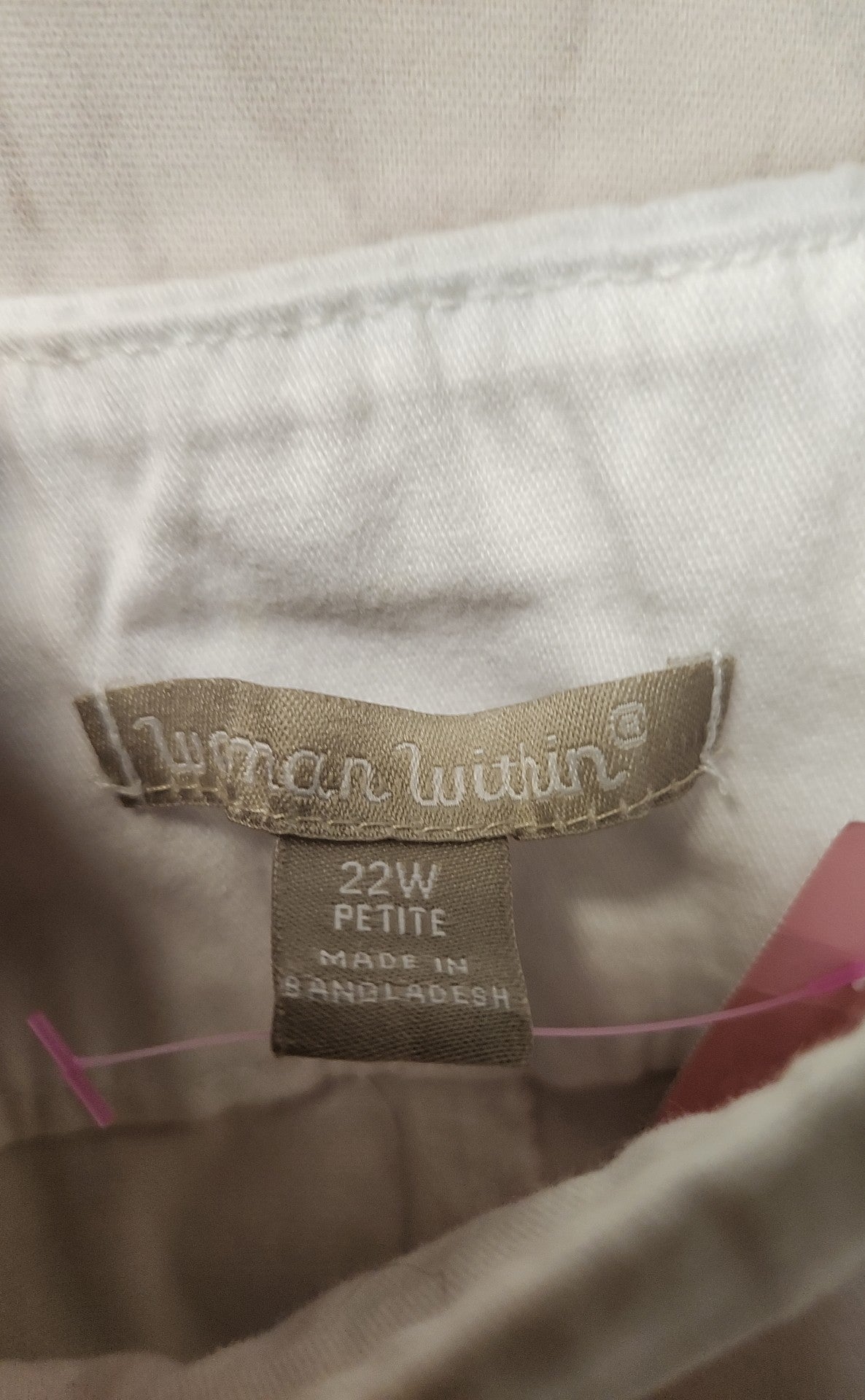 Woman Within Women's Size 22W Petite White Pants