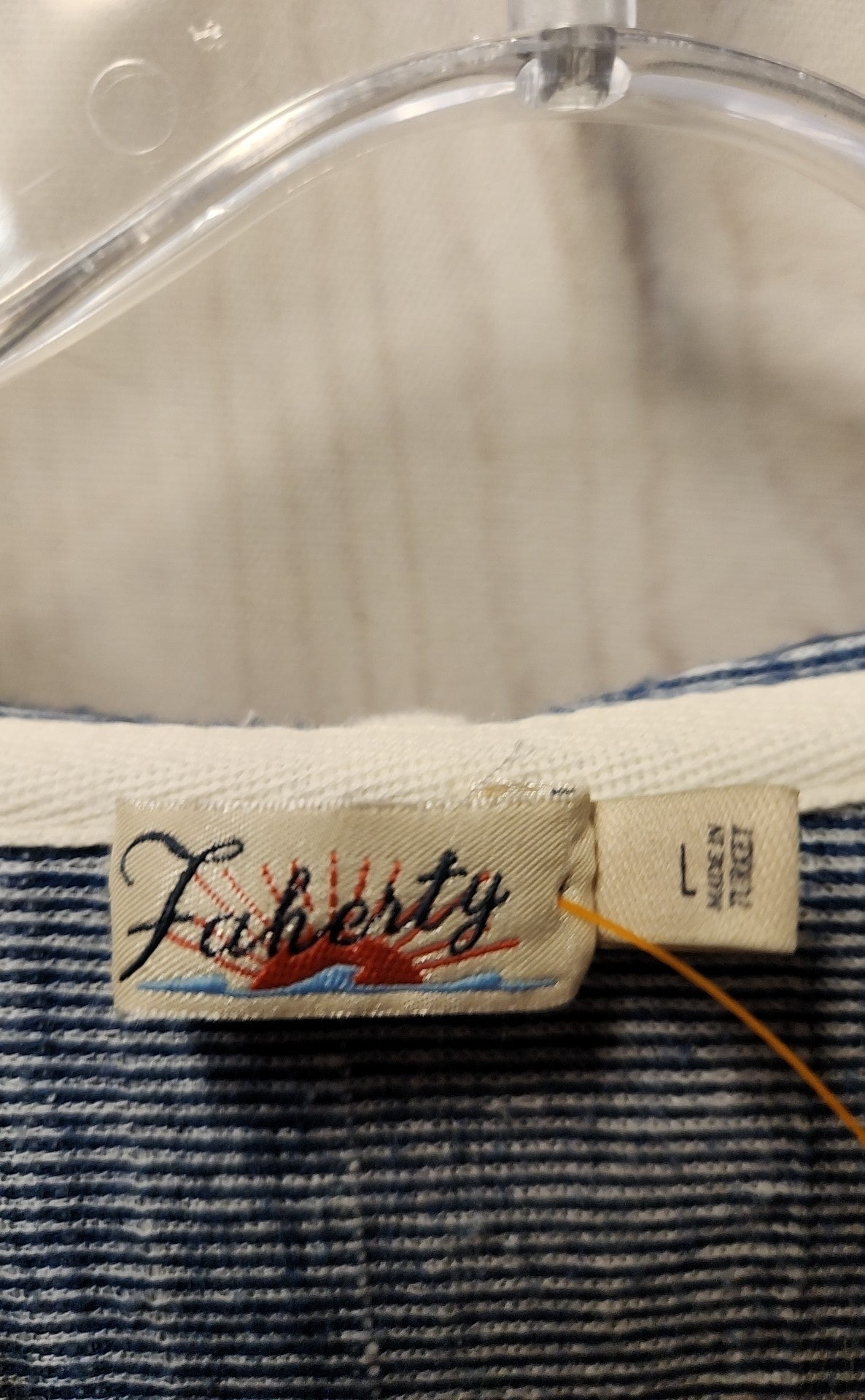 Faherty Women's Size L White & Blue Hoodie