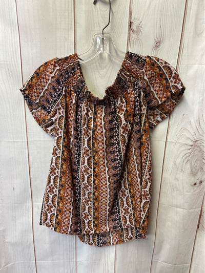 Pink Republic Women's Size S Brown Short Sleeve Top