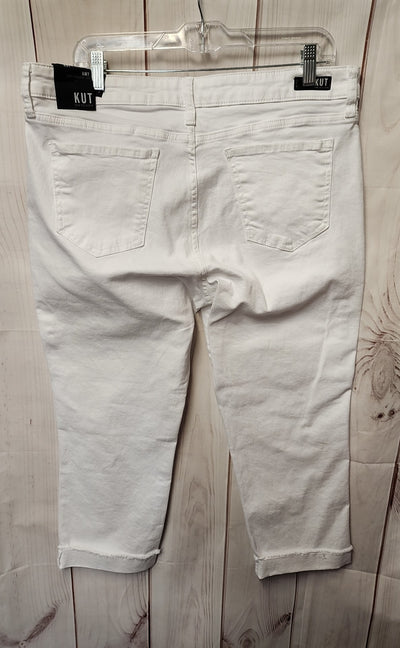 NWT Kut from the Kloth Women's Size 16 White Capris Amy Crop Straight Leg