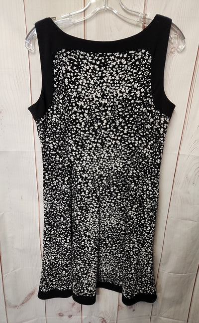 Chaps Women's Size L Black Floral Dress