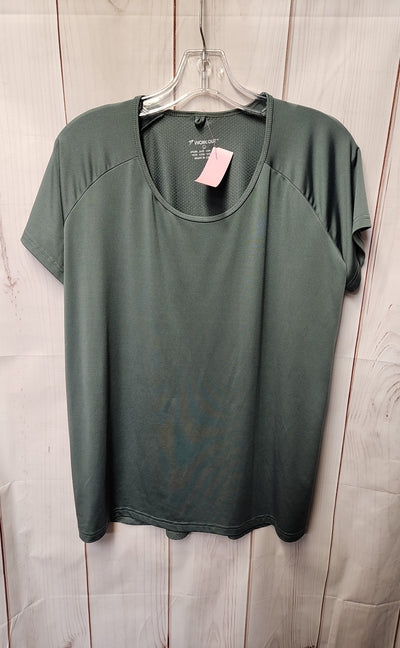 Workout Women's Size L Green Short Sleeve Top