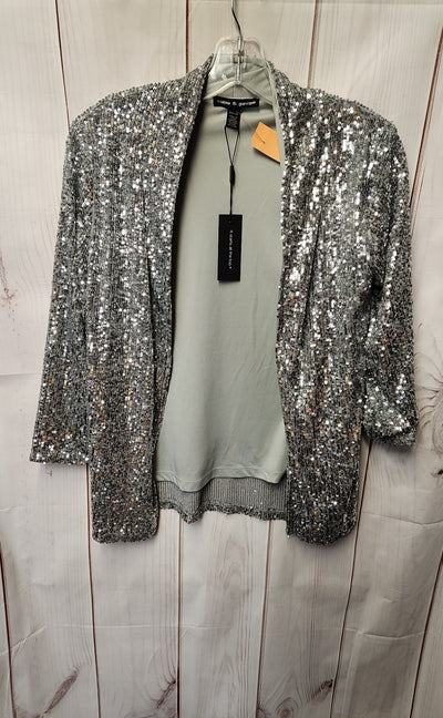 NWT Cable & Gauge Women's Size S Gray Sequined Cardigan