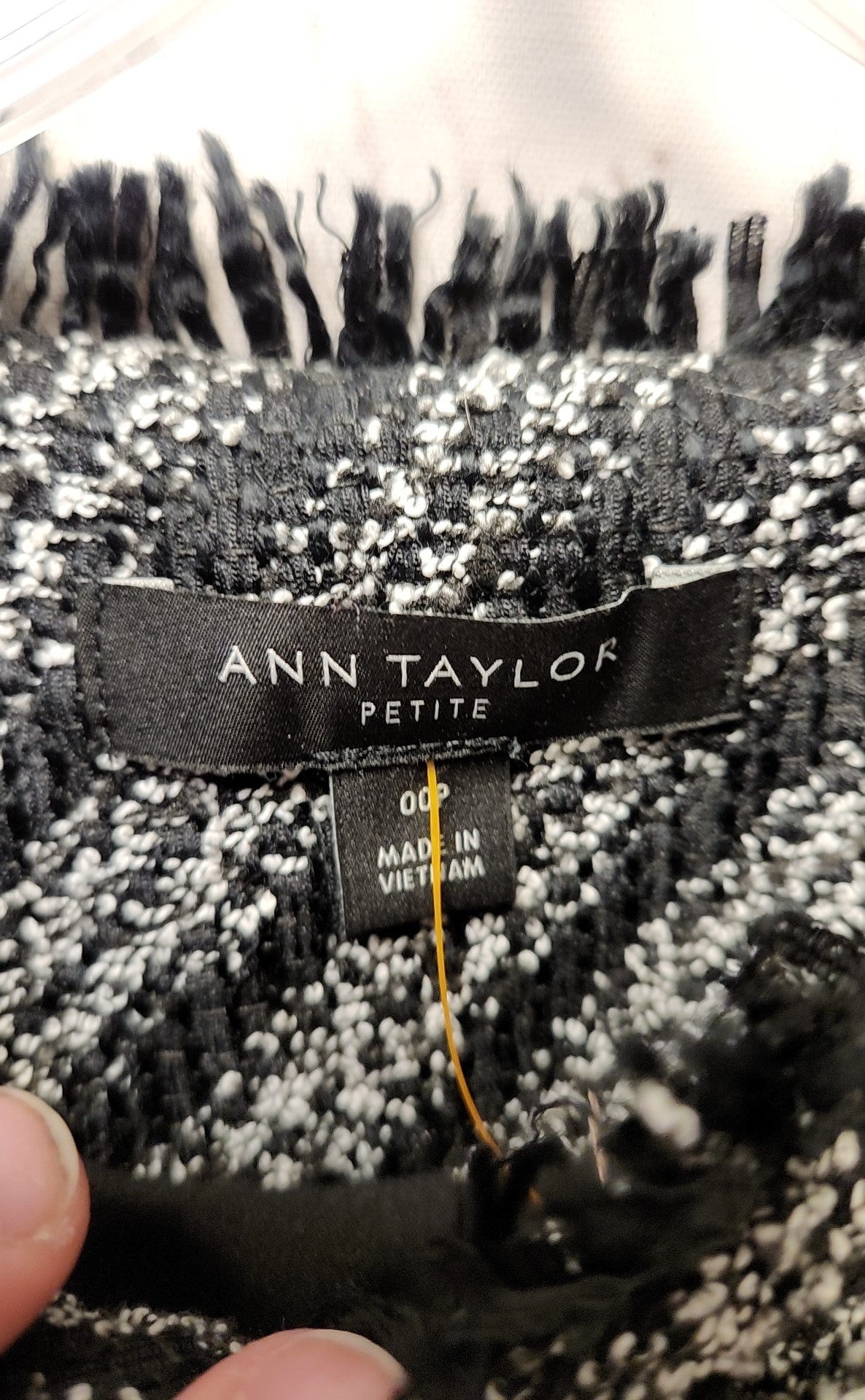 Ann Taylor Women's Size 00 Petite White & Black Jacket