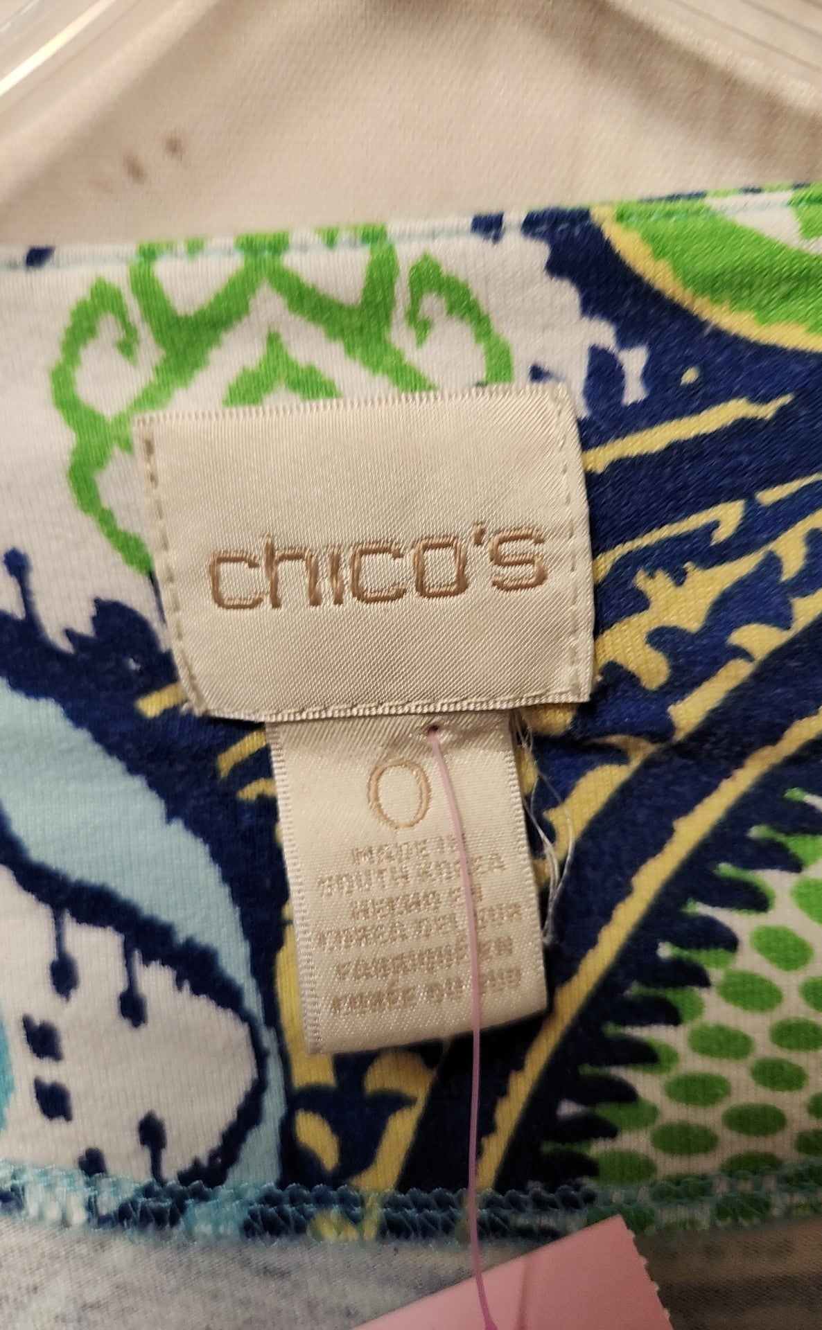 Chico's Women's Size 0 = US XS Blue 3/4 Sleeve Top