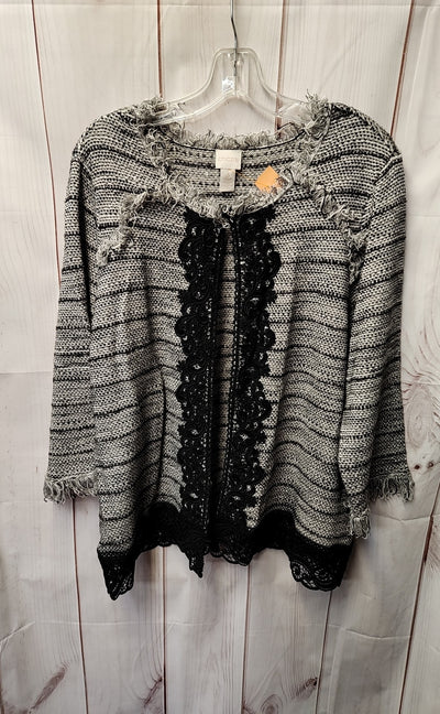 Chico's Women's Size 3 = US XL Gray Cardigan