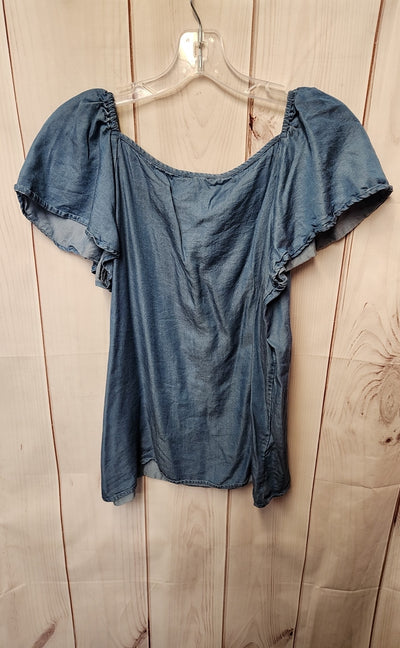 Ann Taylor Women's Size S Blue Short Sleeve Top