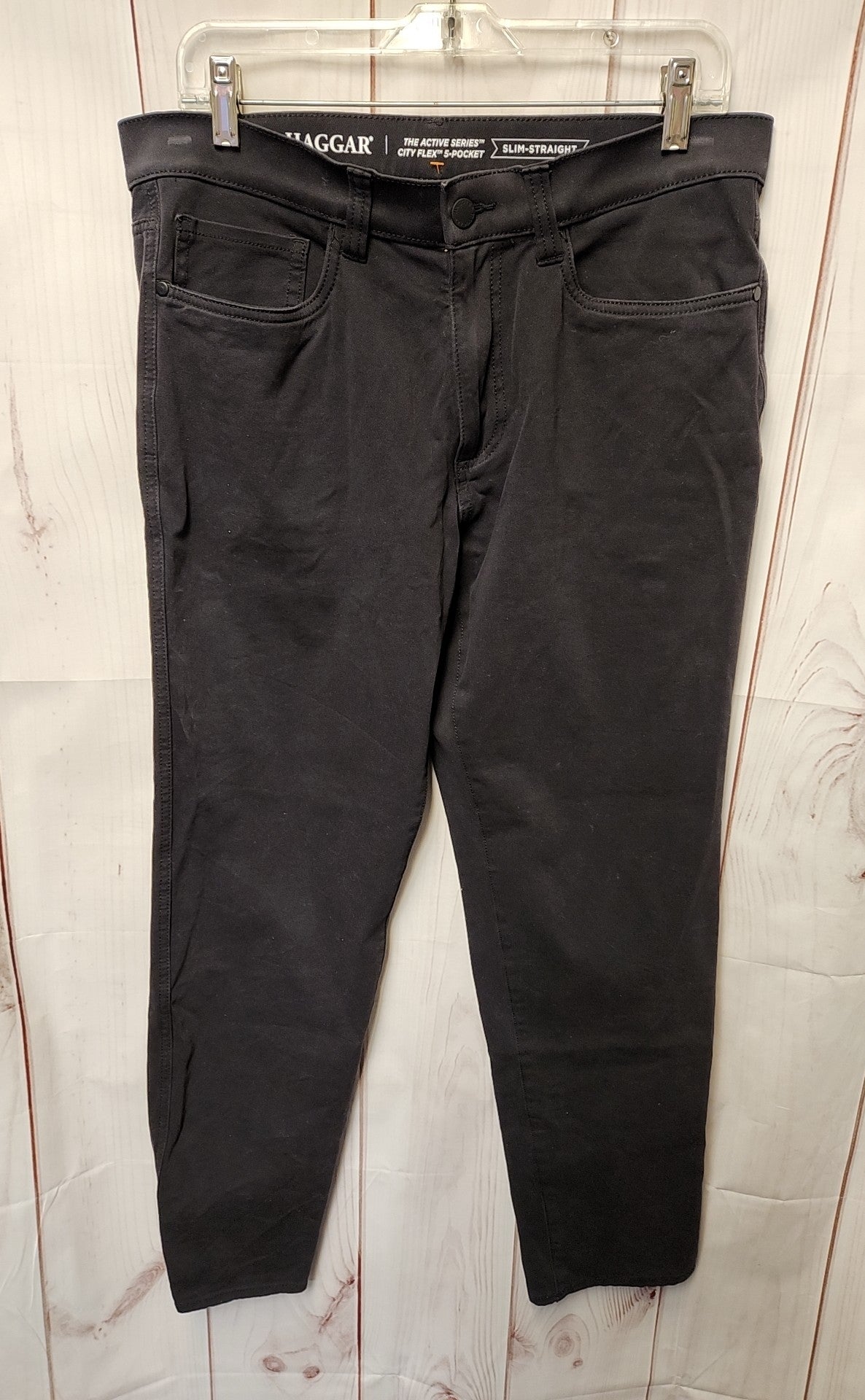 Haggar Men's Size 32x32 Black Pants Slim Straight