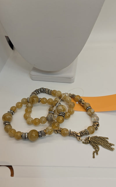 3pcs Tan Beaded Bracelet
