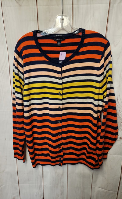 Lands End Women's Size 1X Orange Cardigan