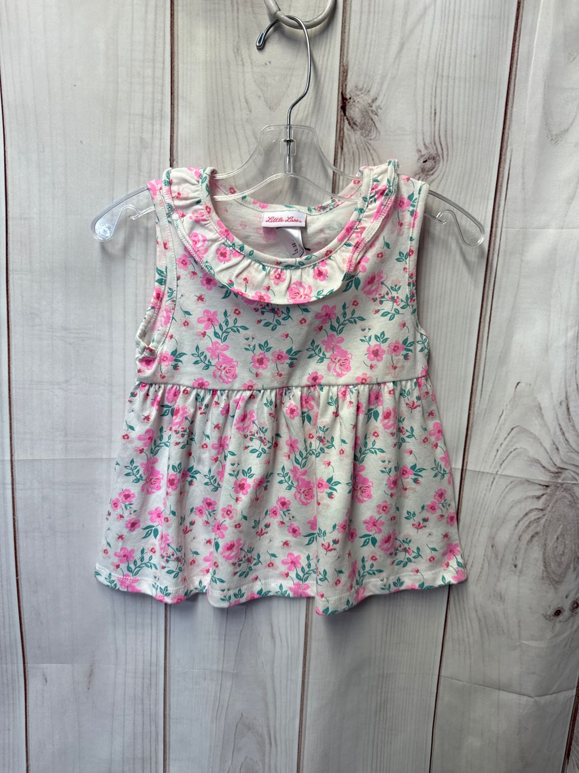 Little Lass Girl's Size 6 White & Pink Shirt