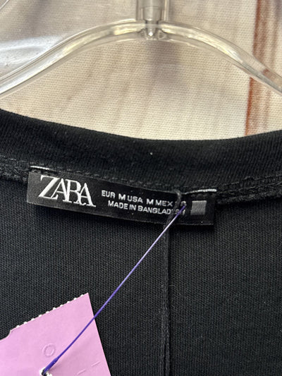 NWT Zara Women's Size M Black Short Sleeve Top