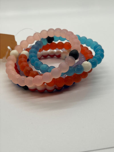 Lokai 5 Piece Lot Bracelet Set Pink Purple Blue Red American Flag