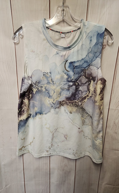 Women's Size L Blue Sleeveless Top