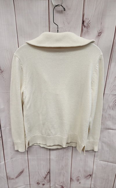 Talbots Women's Size M Petite White Sweater