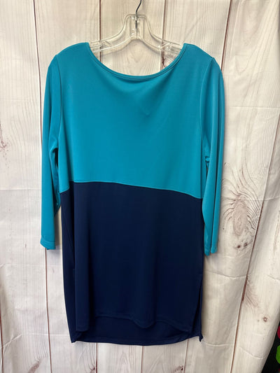 Susan Graver Women's Size M Blue Long Sleeve Top