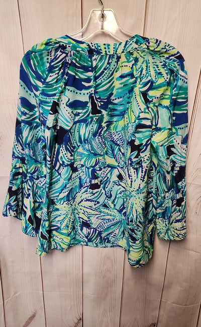 Lilly Pulitzer Women's Size XS Teal 3/4 Sleeve Top