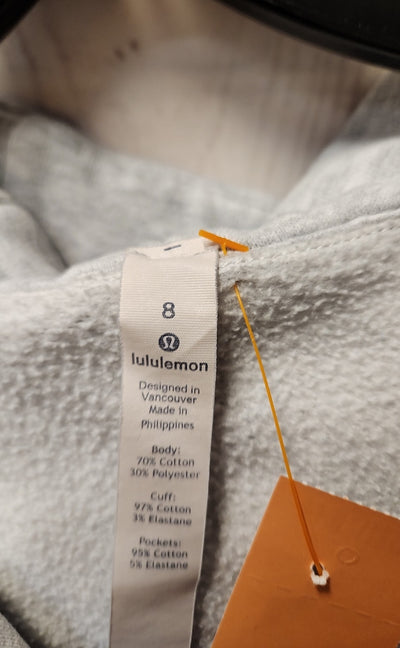 Lululemon Women's Size 8 Gray Full Zip Hooded Sweatshirt