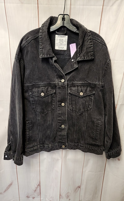 Pull & Bear Women's Size L Black Denim Jacket