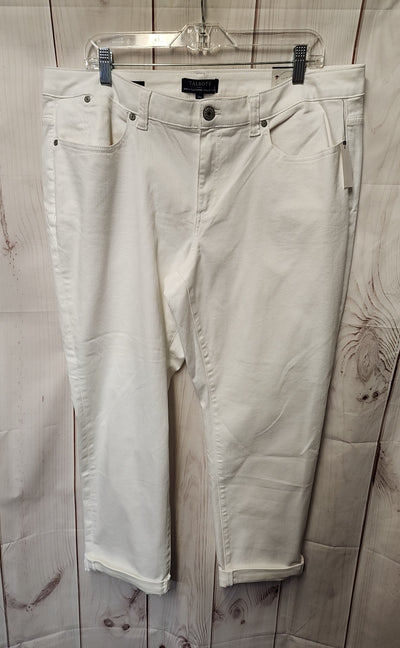 NWT Talbots Women's Size 33 (15-16) White Jeans Boyfriend