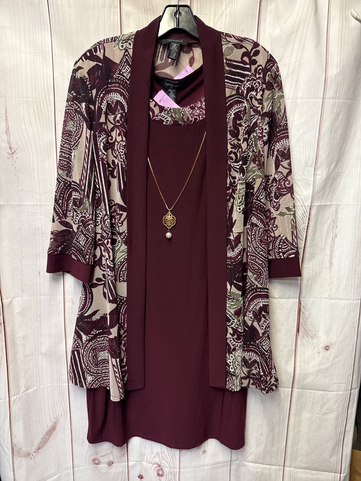 R&M Richards Women's Size 16 Maroon Dress