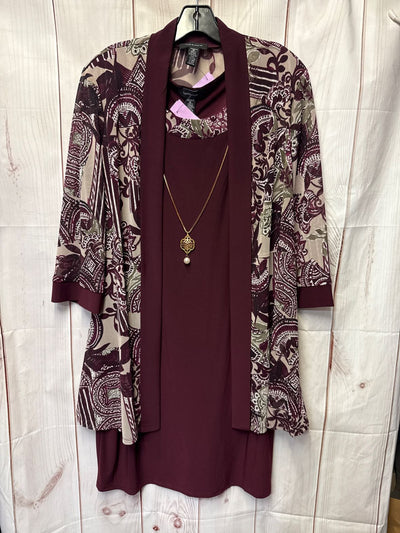 R&M Richards Women's Size 16 Maroon Dress