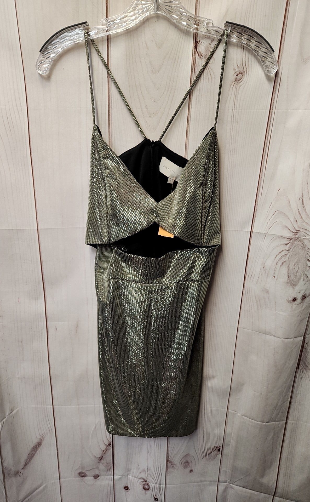 Michelle Mason Women's Size 4 Silver Dress