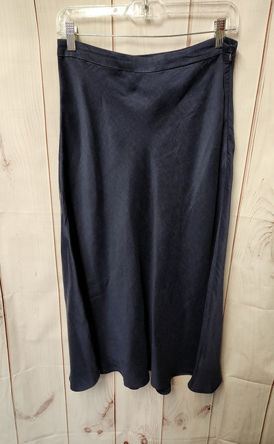 H for Halston Women's Size 8 Navy Linen Blend Skirt