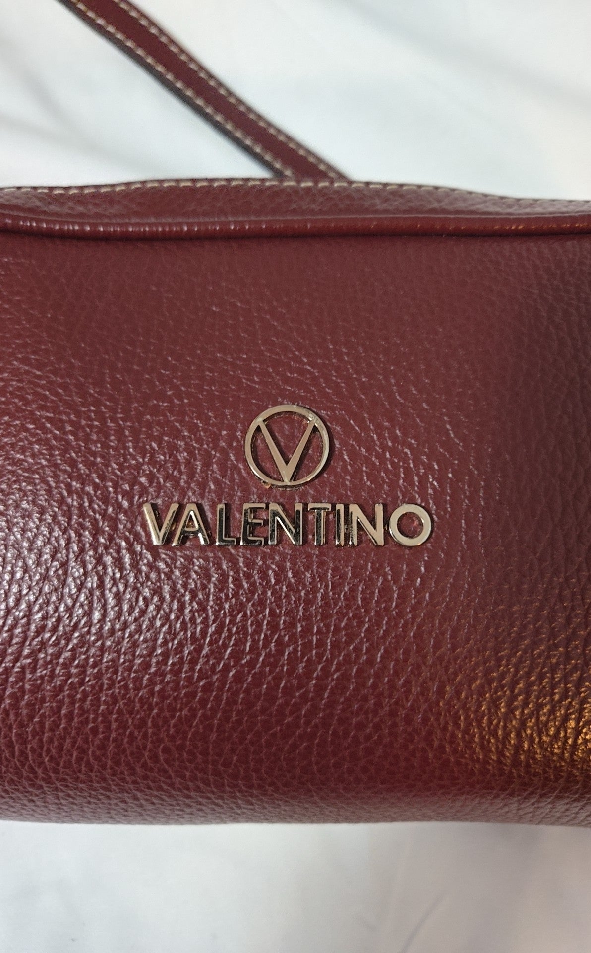 Valentino Maroon Dollaro Mila Miele Leather Tassel Shoulder Purse Bag