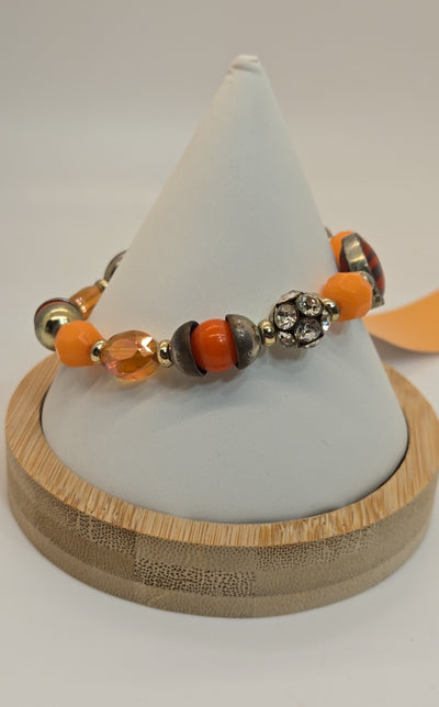 Orange Beaded Bracelet