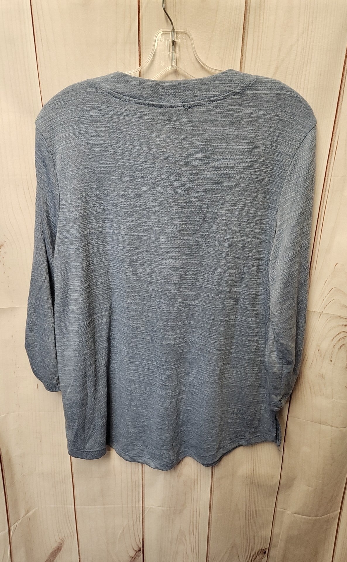 Ninety Women's Size L Blue 3/4 Sleeve Top