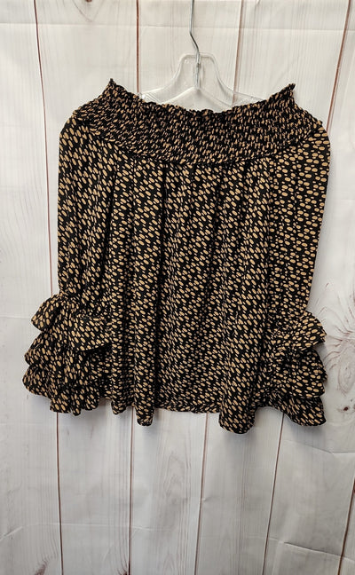 Cece Women's Size S Brown Print 3/4 Sleeve Top