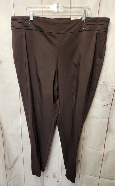 NWT JM Collection Women's Size 22 Brown Pants