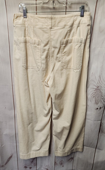Maeve Anthropologie Women's Size 31 Petite White Corduroy Pants The Colette
