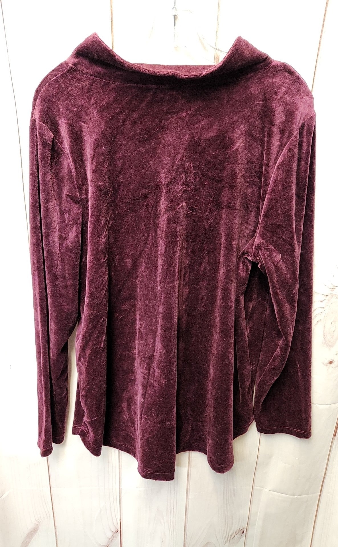 NWT Talbots Women's Size 1X Purple Velour Long Sleeve Top