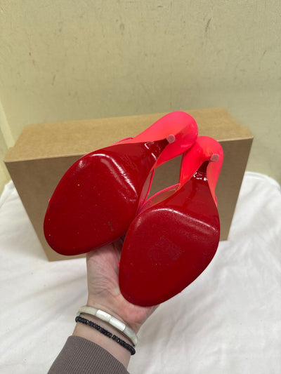 Christian Louboutin Size 36 = 5-1/2 Pink Pumps PVC Slides Shoes Just Arch 100