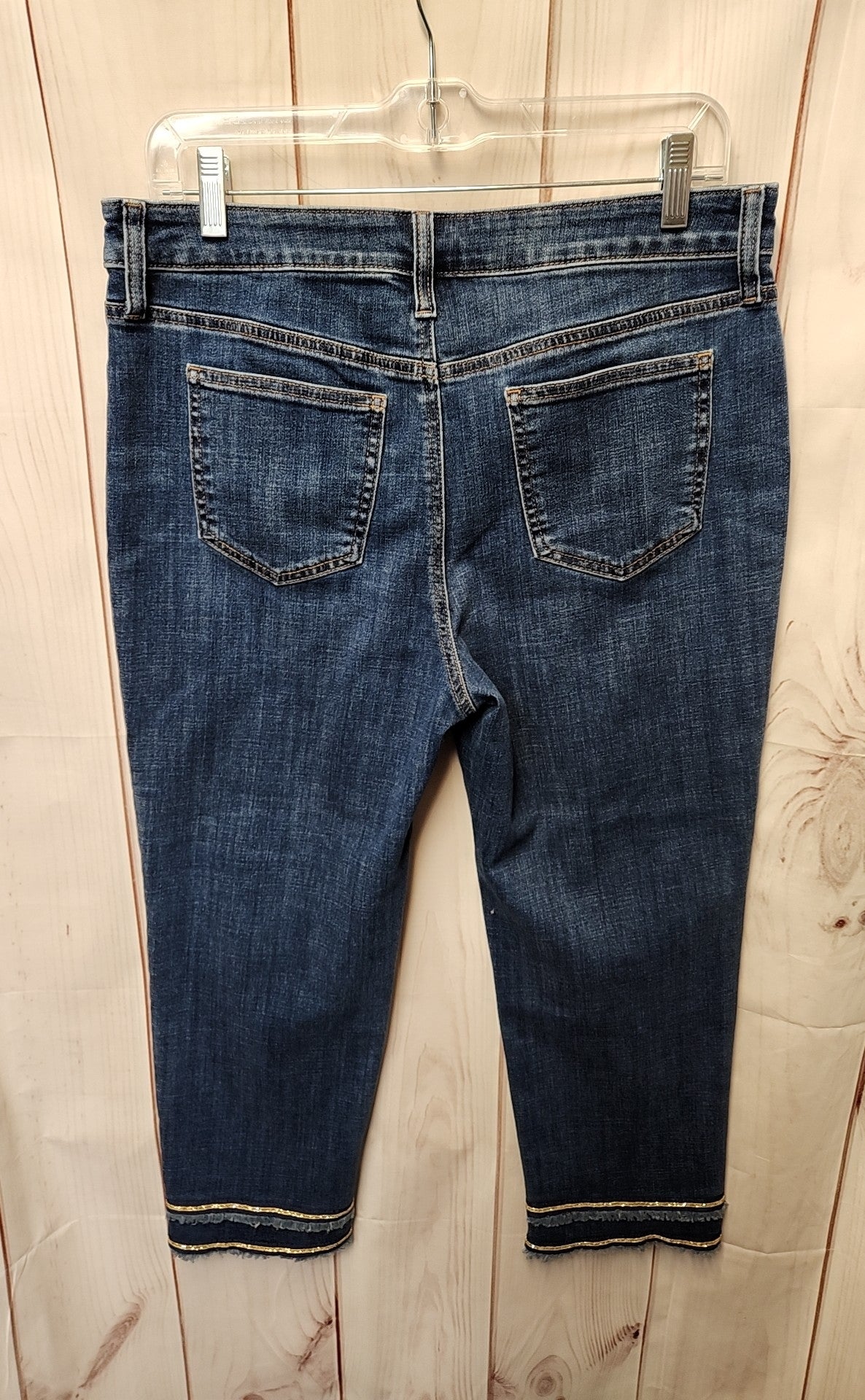 Chico's Women's Size 1 = US 8 Blue Jeans So Slimming Girlfriend Slim Leg Crop