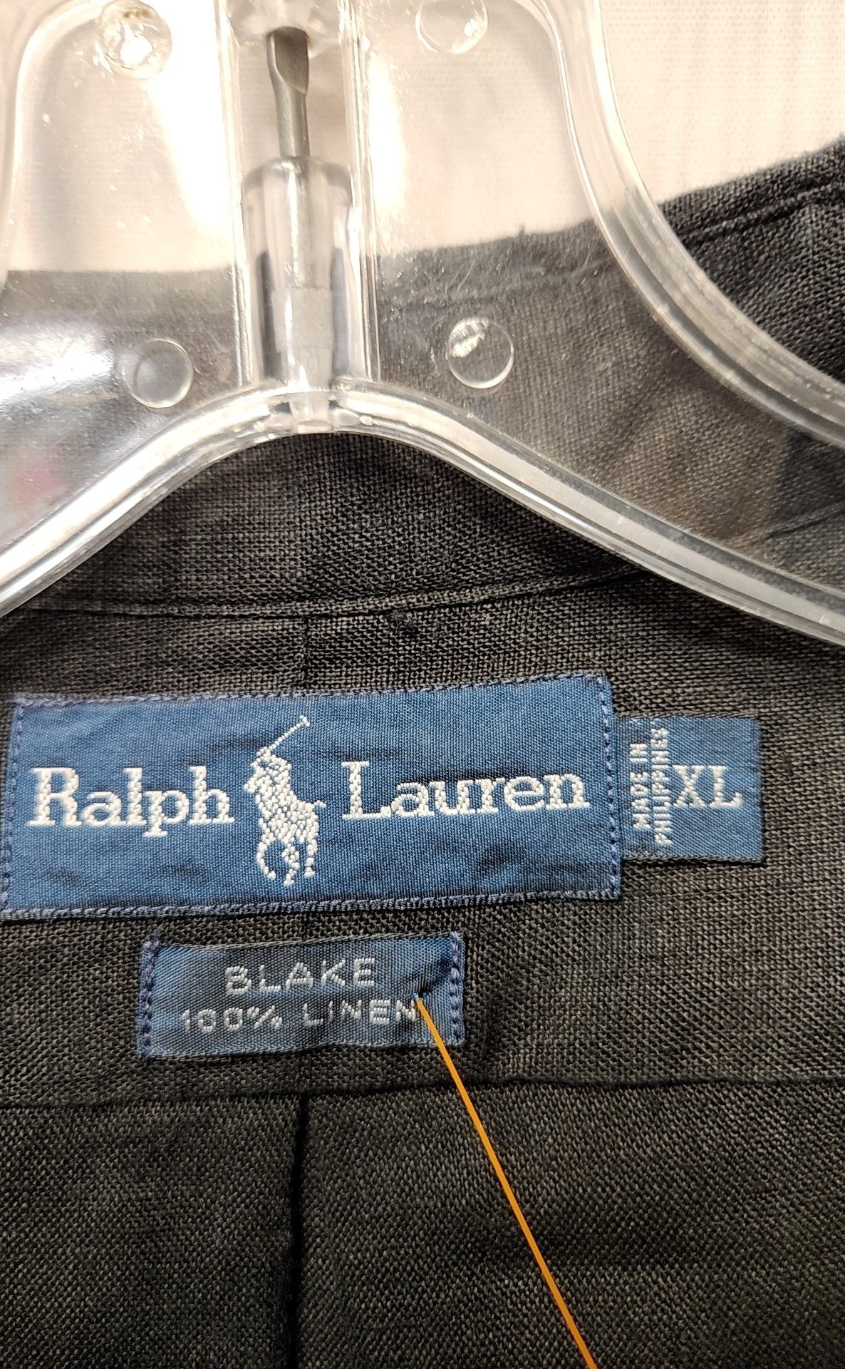 Ralph Lauren Men's Size XL Black Linen Shirt
