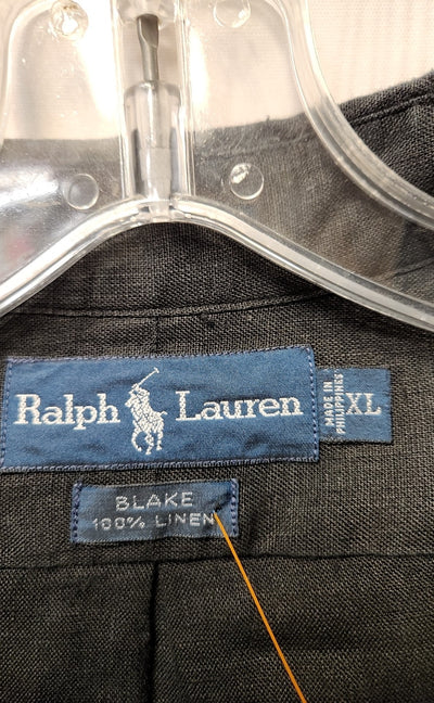 Ralph Lauren Men's Size XL Black Linen Shirt