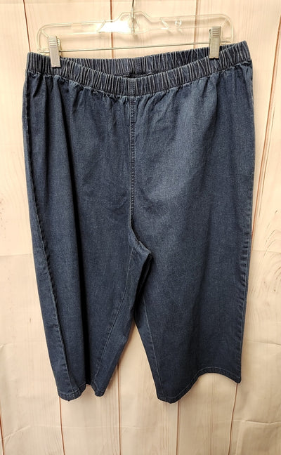 Catherines Women's Size 1X Blue Capris