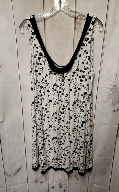 Aria Women's Size L White & Black Floral Dress